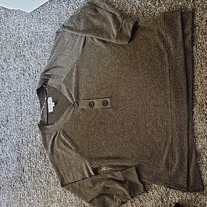 STUNNING FRENCH LAUNDRY TWEED/ WAFGLE PRINT BUTTON DOWN SWEATER